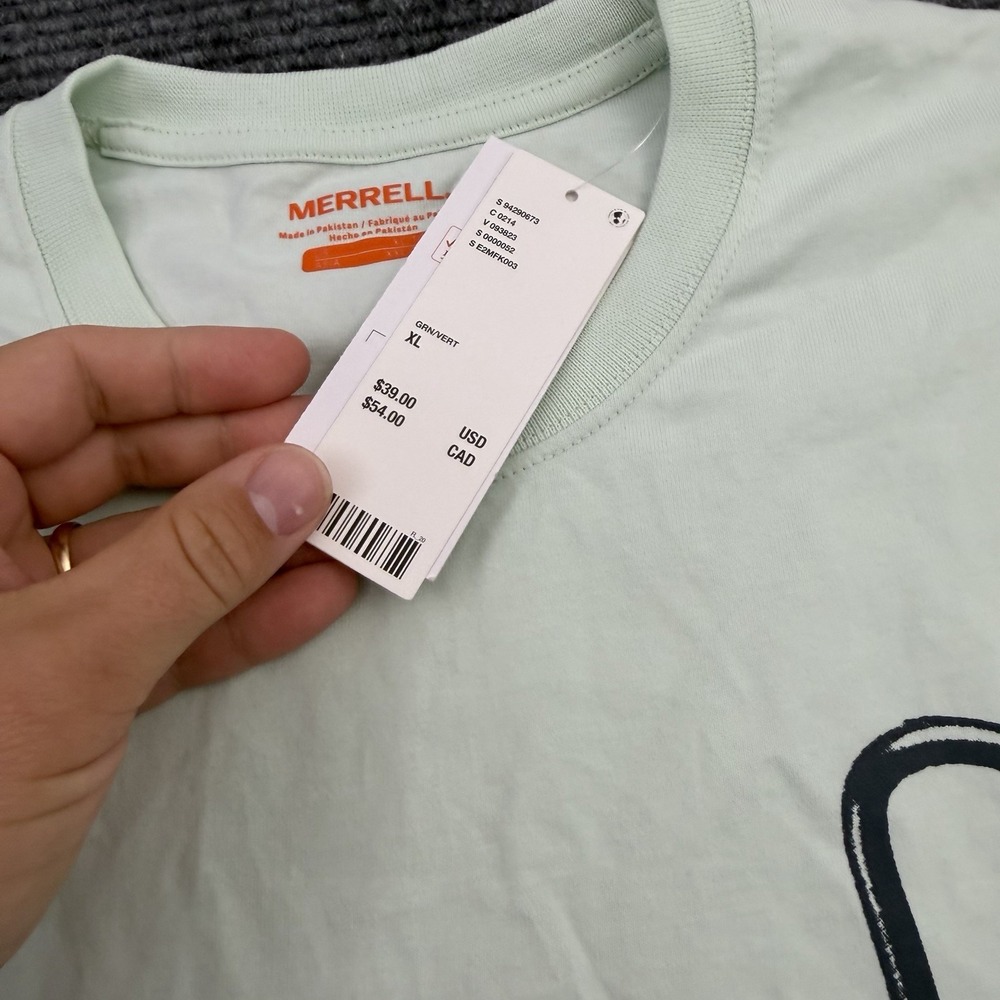 Merrell Climbing Graphic T-shirt Men's Size XL Mint Green Cotton NWT MSRP $39 - Picture 5 of 6
